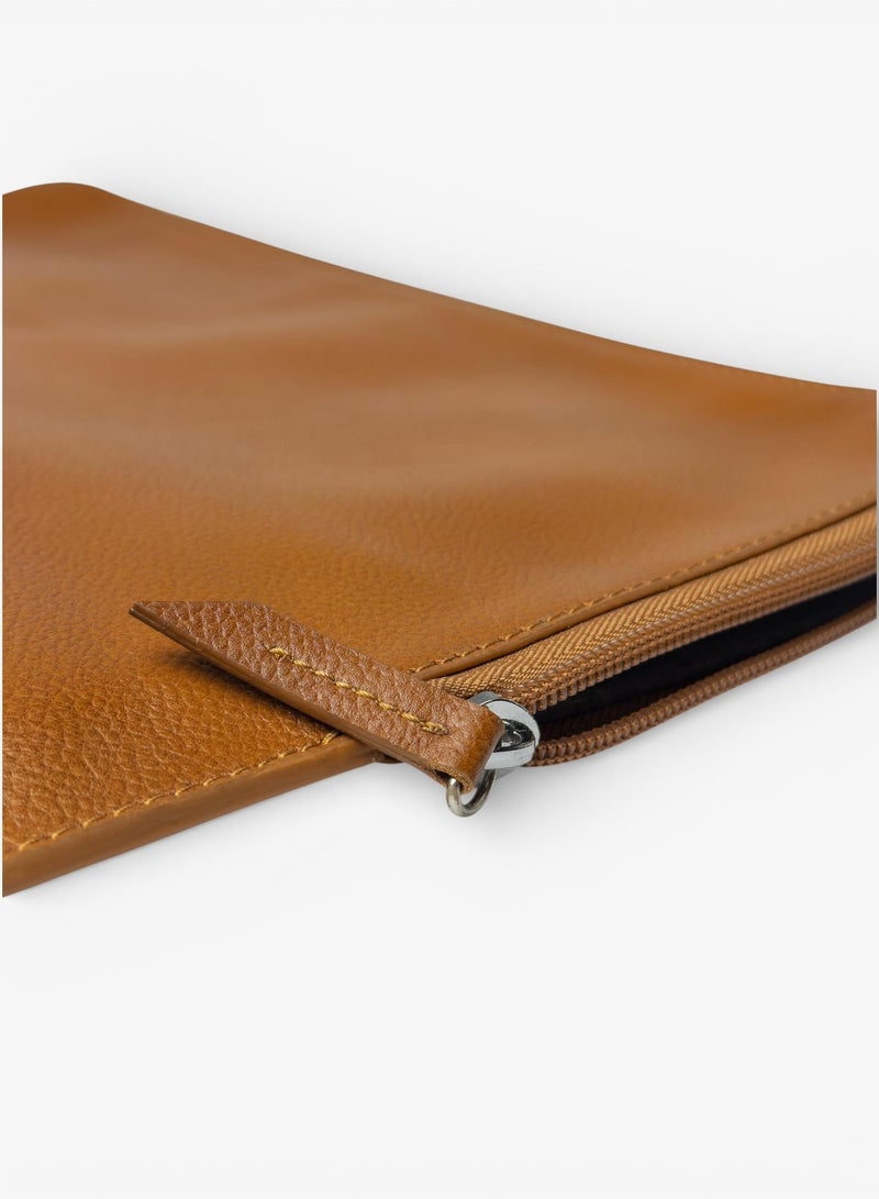 Emery Aegis 14/16-Inch Leather Laptop Sleeve | Professional Folio for MacBook Pro & Laptops | Full-Grain Leather with Secure Zip Closure (Tan, Regular) - Image 5